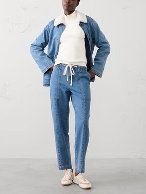 Banana Republic Tapered Drawstring Mid Rise Ankle Jeans